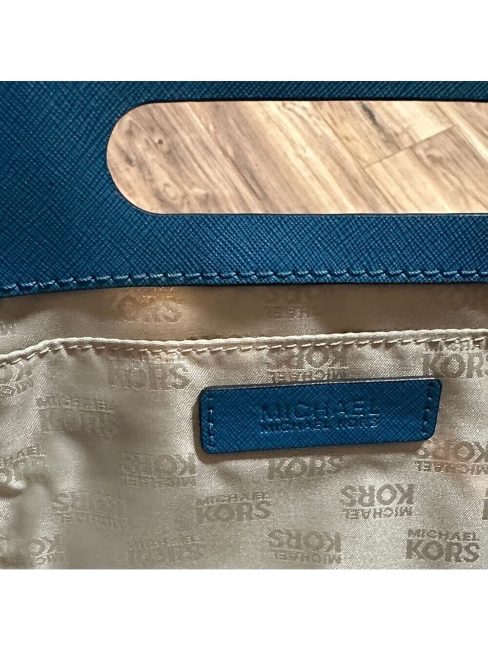 Michael Kors Tilda XL Teal Clutch - Picture 13 of 17